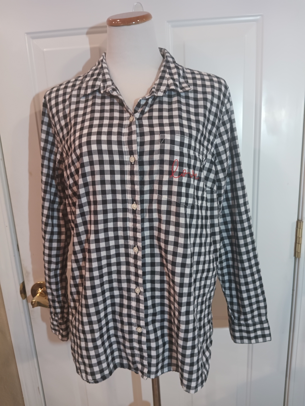 Old Navy Women's Love Gingham Button Blouse